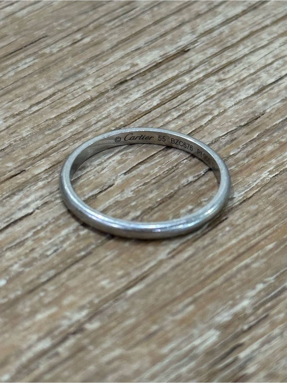 Cartier 1895 Wedding Band โ Platinum 950 โ Size 55 / US 7 โ 2mm